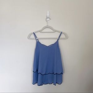 Francesca’s Miami Scalloped Hem Top, Size S